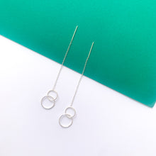 Load image into Gallery viewer, Circle Sterling Silver Threader Earrings