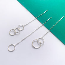 Load image into Gallery viewer, Circle Sterling Silver Threader Earrings
