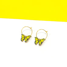 Load image into Gallery viewer, Butterfly Hoop Earrings