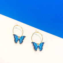 Load image into Gallery viewer, Butterfly Hoop Earrings