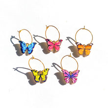 Load image into Gallery viewer, Butterfly Hoop Earrings