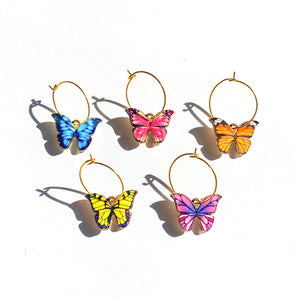 Butterfly Hoop Earrings