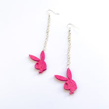 Load image into Gallery viewer, Pretty In Pink Playboy Chain Earrings