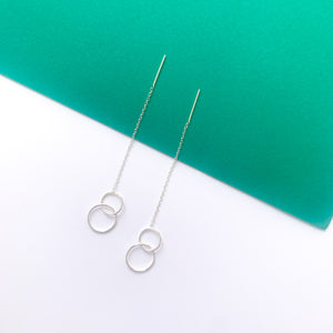 Circle Sterling Silver Threader Earrings